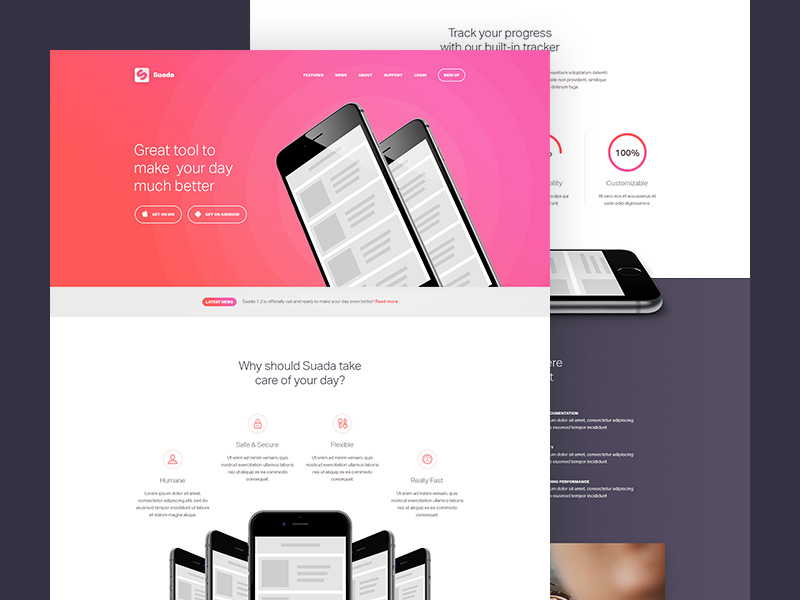 Suada App Landing Page