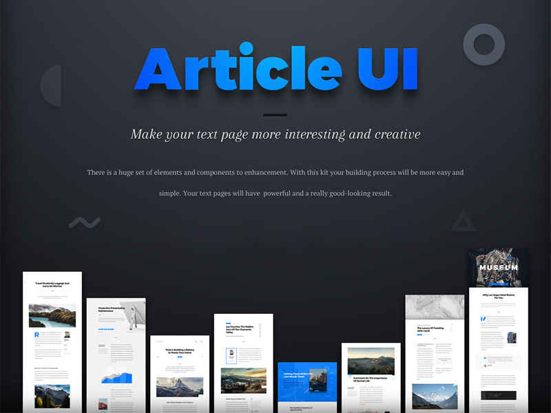 Article UI Kit Sample | Free PSD Template | PSD Repo