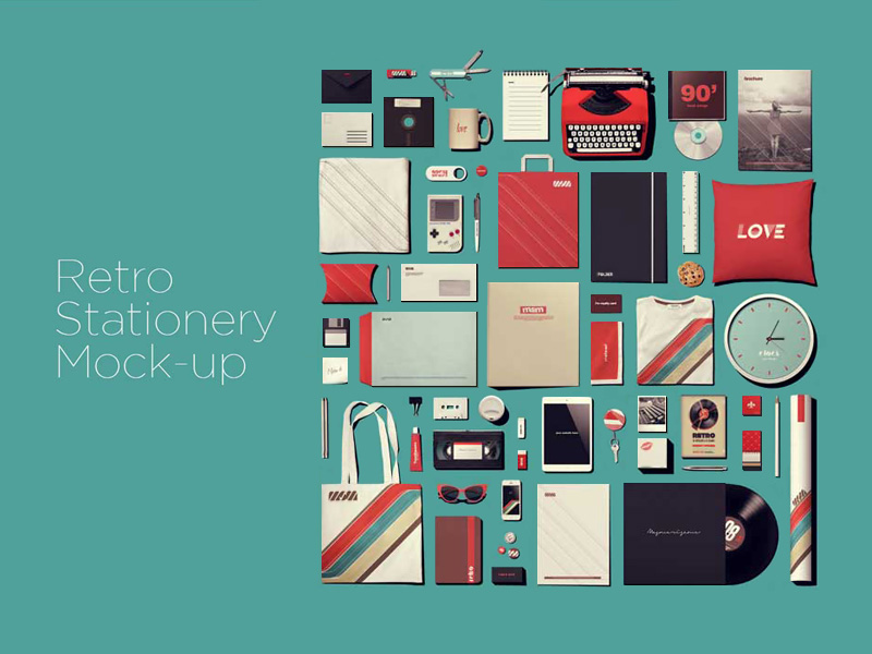 Retro Stationery Mockup