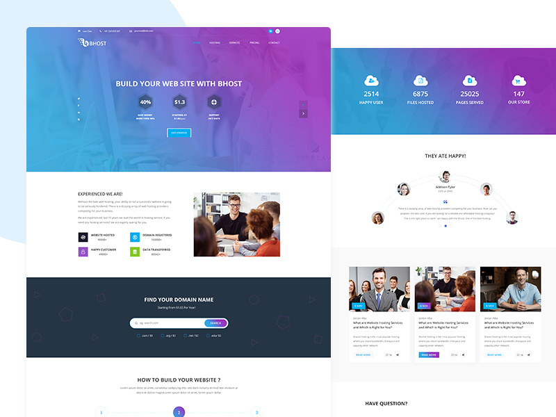 Hosting Service Website Template | Bhost