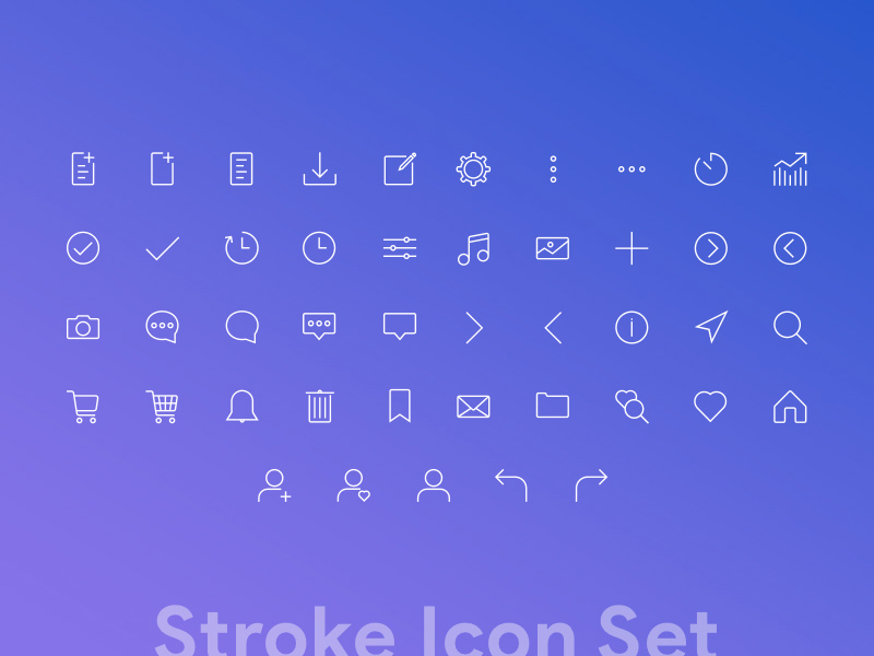 Clean Custom Stroke Icons Set