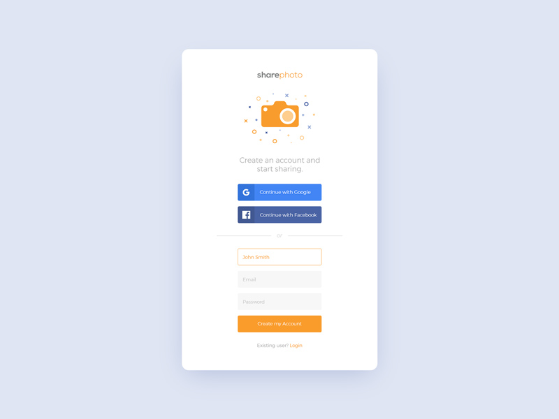 Sign Up Screen UI | Free PSD Template | PSD Repo