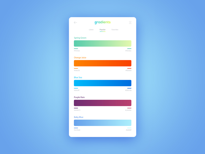 Gradient App Concept