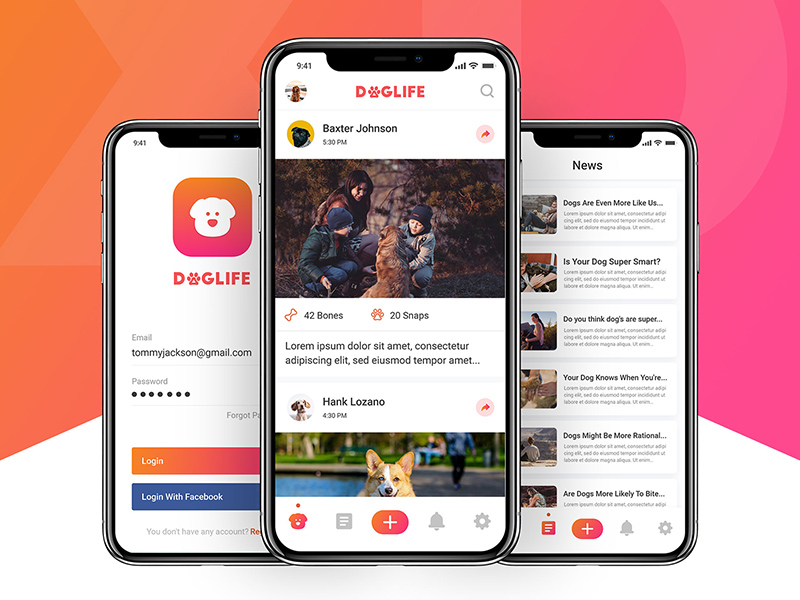 Dog App Ui-Kit For Adobe Xd | Doglife