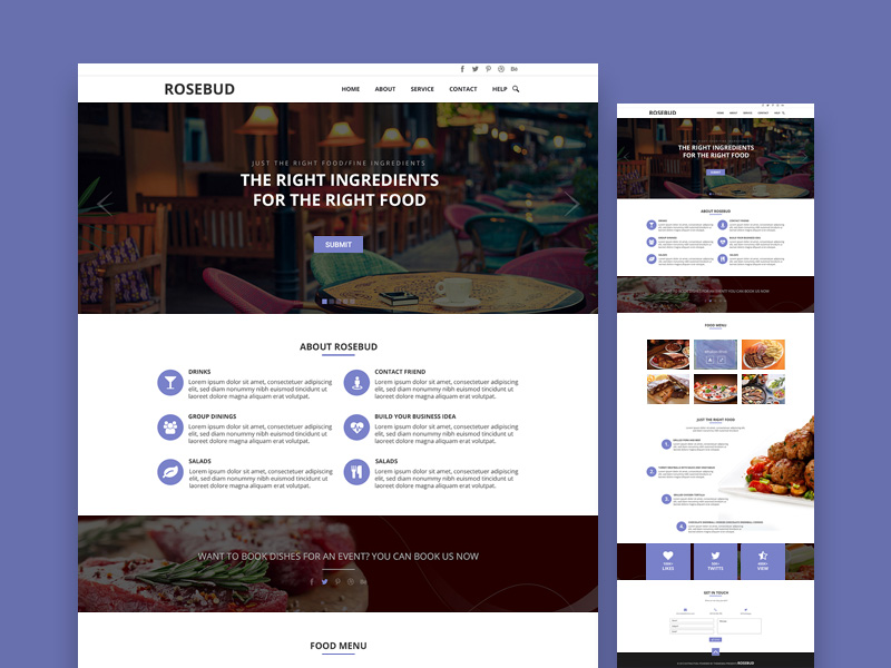Rosebud One Page Template