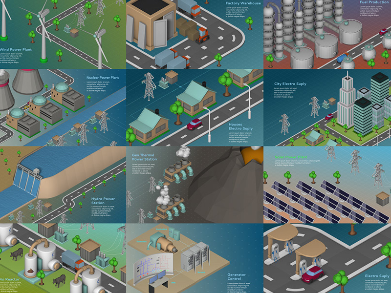 Energy and Industry Scenes and Elements