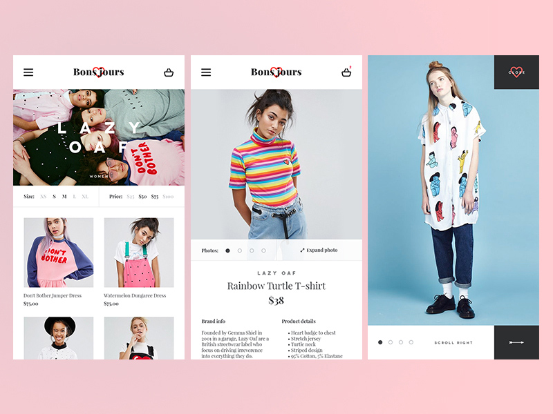 Eshop Mobile Product Pages