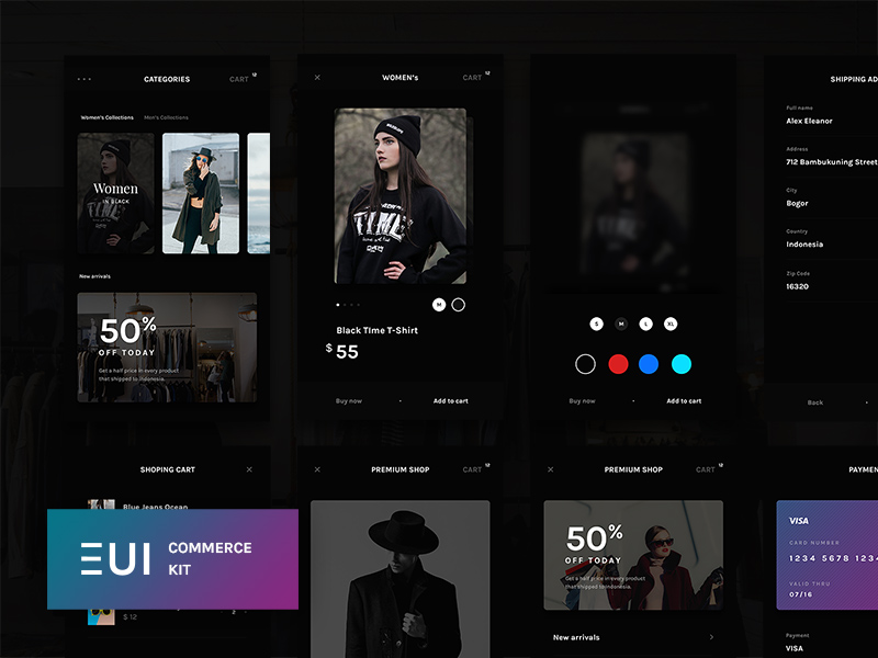 EUI Commerce UI Screens