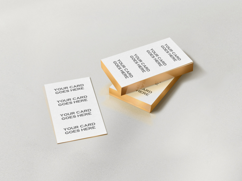 Gold Edge Letterpress Bcard Mockup