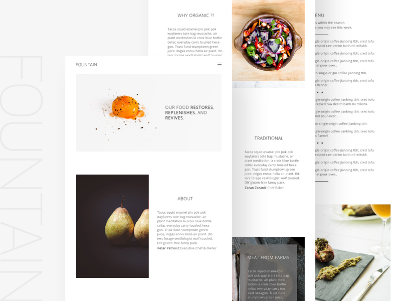 Fountain Food Website Template