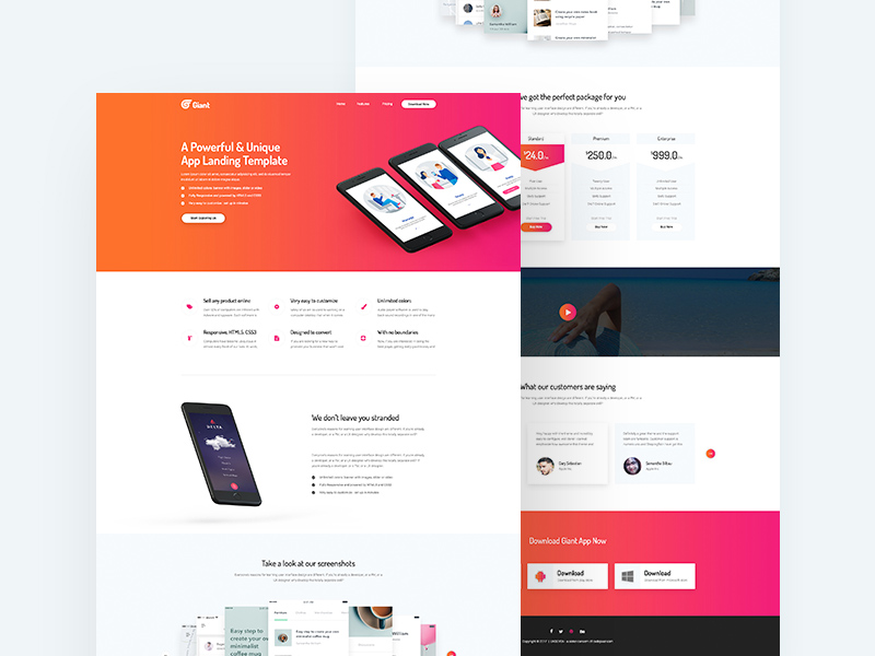 Free App Landing Page