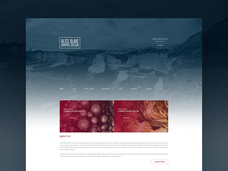 Blue & Red Velvet Template