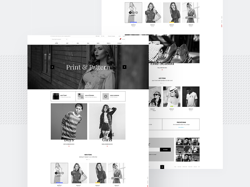 Black & White Ecommerce Website Template | Free PSD Template | PSD Repo