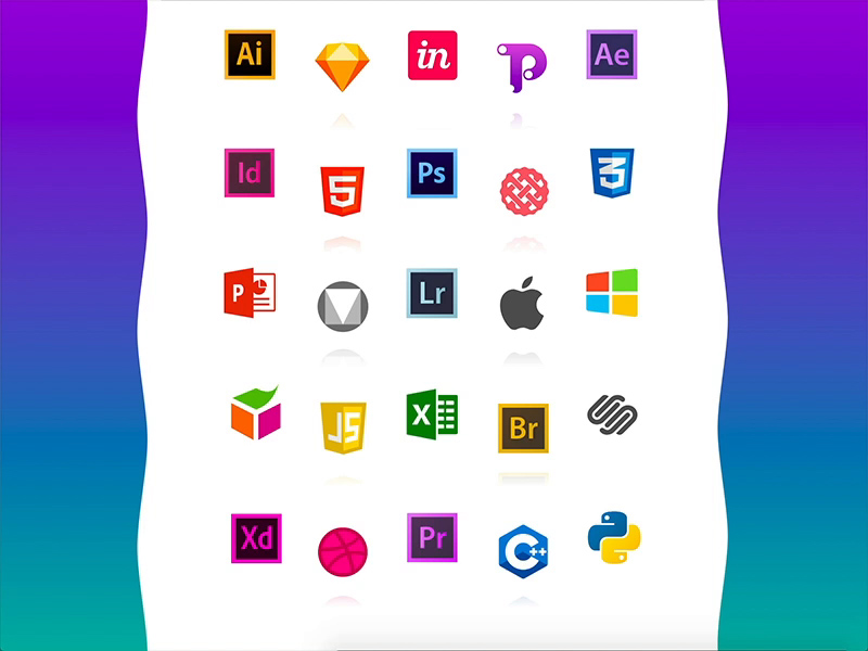 Floating Designers Icons