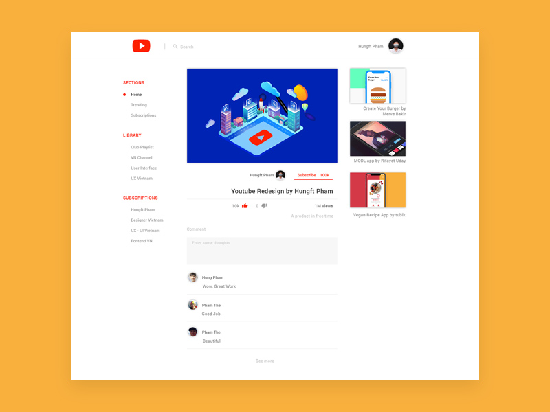 Youtube – Material Design Redesign