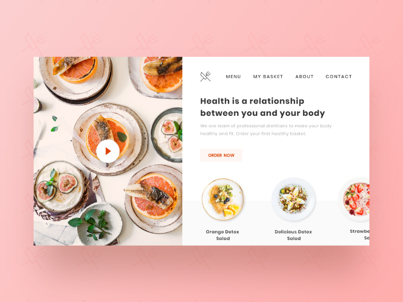 Diet Basket Landing Page Concept