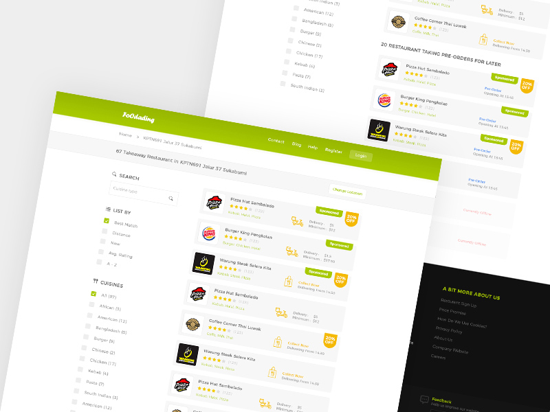 Foodading Website Design