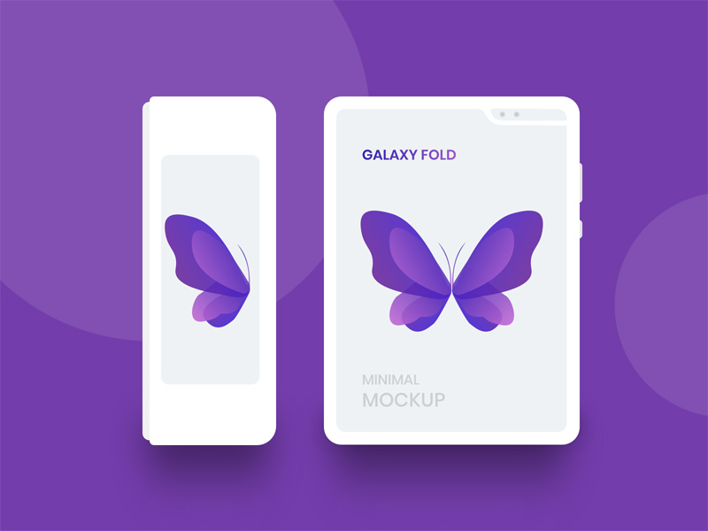Galaxy Fold White Minimal Mockup