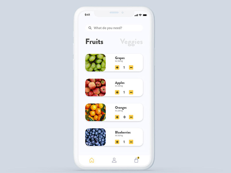 Fruit Delivery App UI Kit Free Xd Templates