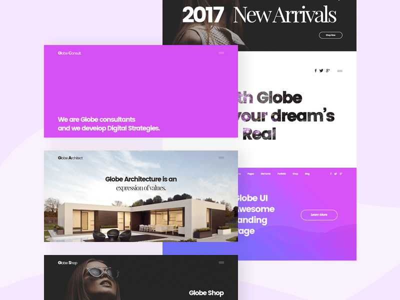 Globe UI Kit – Heros