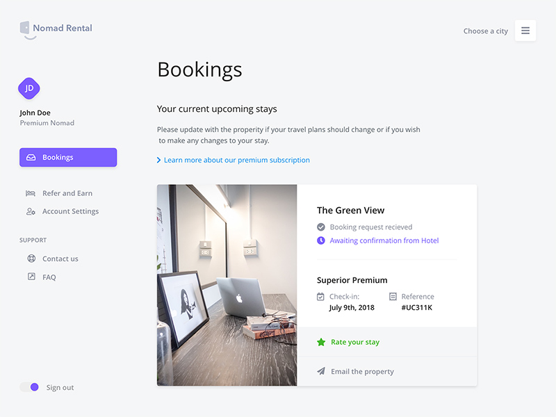 Adobe XD Guest Dashboard