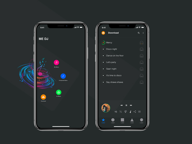 iPhone X Music Screens