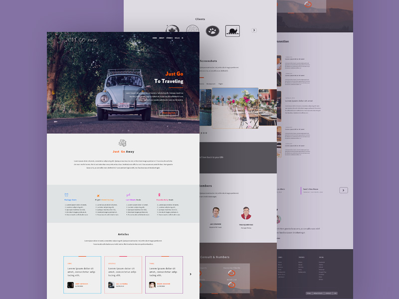 Just Go Away Landing Page
