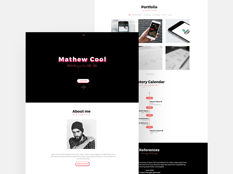 Lemme Show You – One Page Portfolio Template