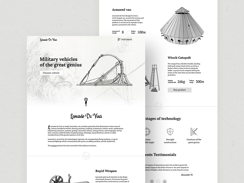 Leonardo Da Vinci Website Template