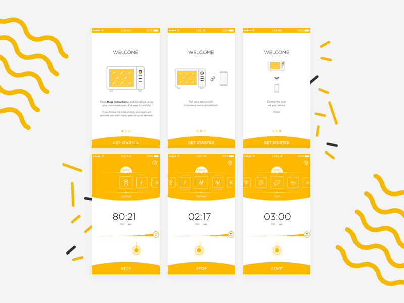 Microwave Oven Mobile UI Concept