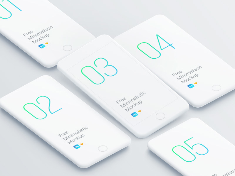 Minimalistic Isometric iPhone Mockup | Free PSD Template | PSD Repo