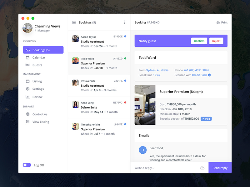Nomad Rental Hotel Admin – Adobe Xd Resource