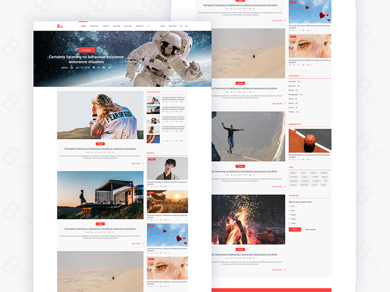 PostFeed Web Page For Adobe Xd | Ooblog