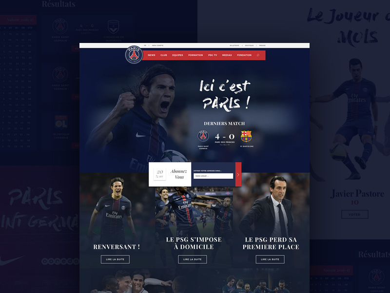 Paris Saint Germain Redesign Template