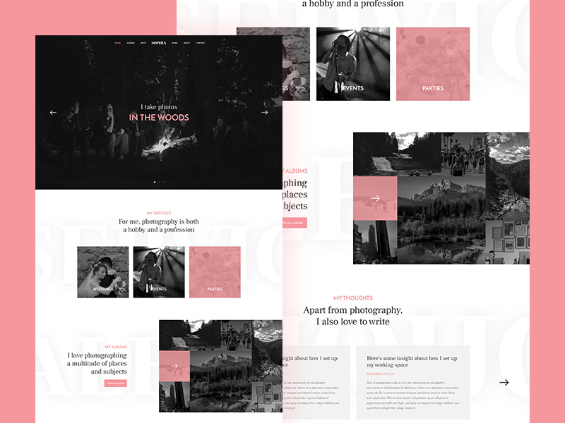 Sophia Photography Landing Page