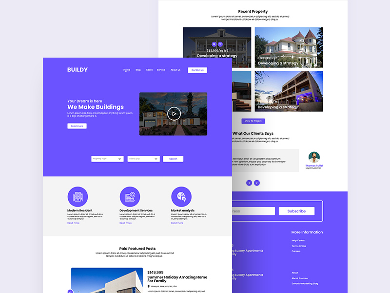Real Estate PSD Website Template | Free PSD Template | PSD Repo
