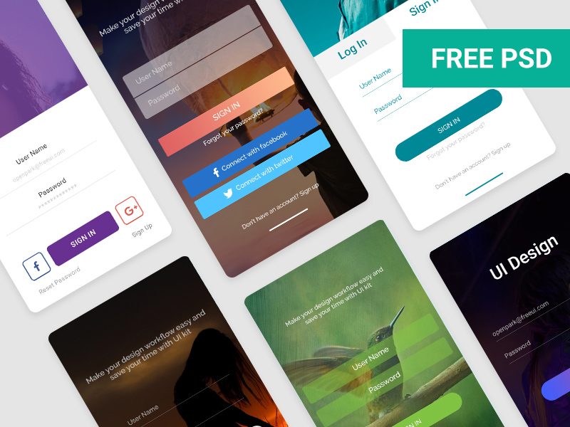 SignIn UI Design Kit | Free PSD Template | PSD Repo