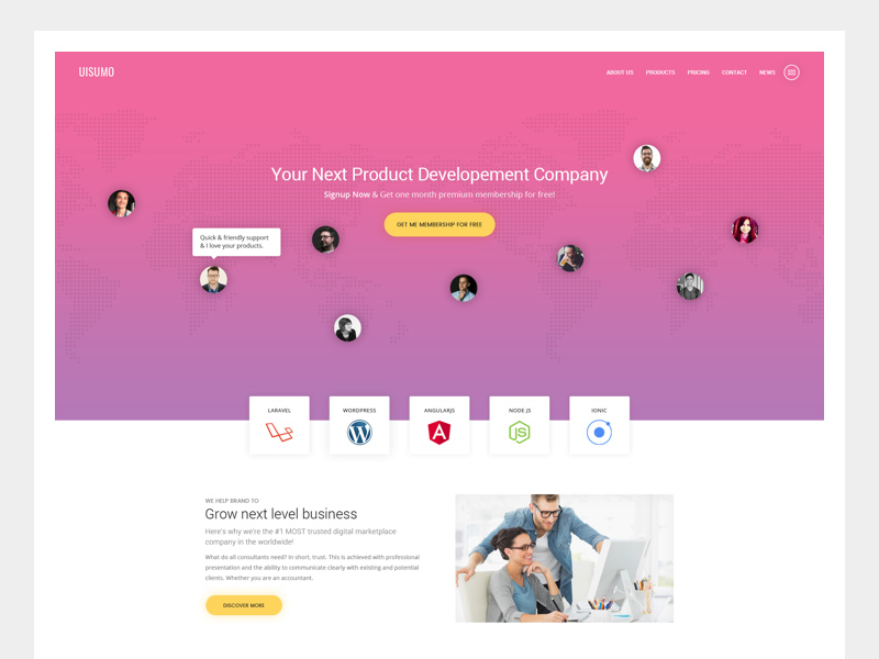 Misocial Website Template | Free PSD Template | PSD Repo