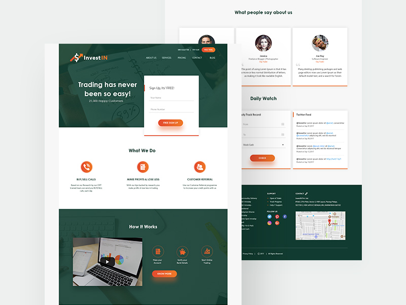 Trading Investment Website Concept Template Free PSD Template PSD 