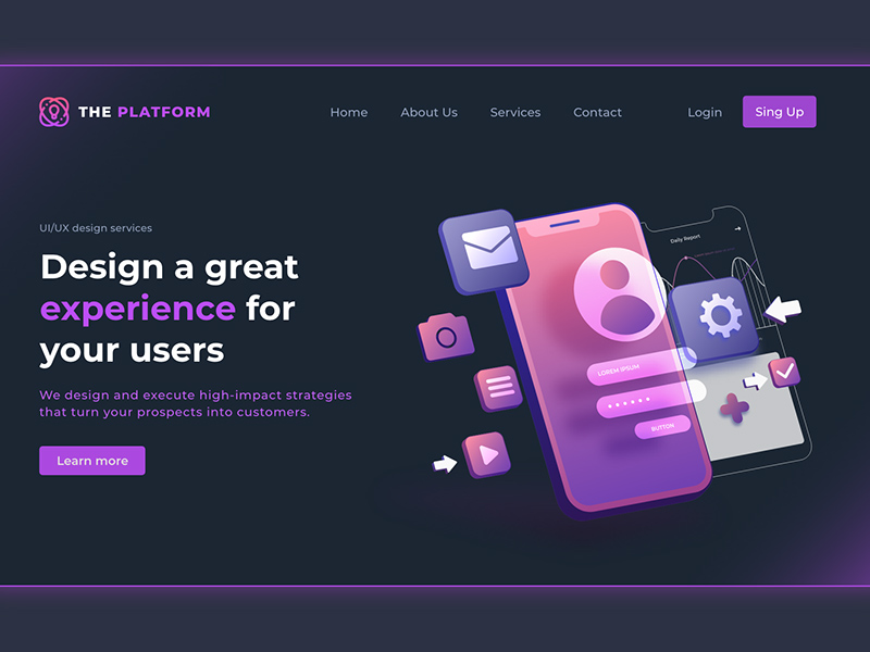 UX & UI Agency Website Banner Template | Free Xd Templates ux-ui-agency-website-banner-template-free-xd-templates